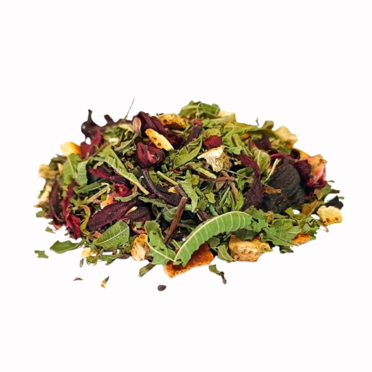 Renteana Purifying River herbal tea with lemon verbena and hibiscus