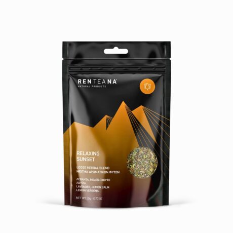 Renteana Relaxing Sunset premium herbal tea gift edition with calming Greek herbs