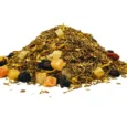Χύμα μείγμα Rooibos Exotic Nectar Renteana με μάνγκο (μάνγκο-ζάχαρη), ανανά, παπάγια, κράνμπερι και goji berry σε συσκευασία. Loose leaf Exotic Nectar tropical rooibos tea blend.